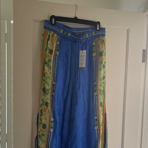 Alemais Blue Floral Wide Leg Pants